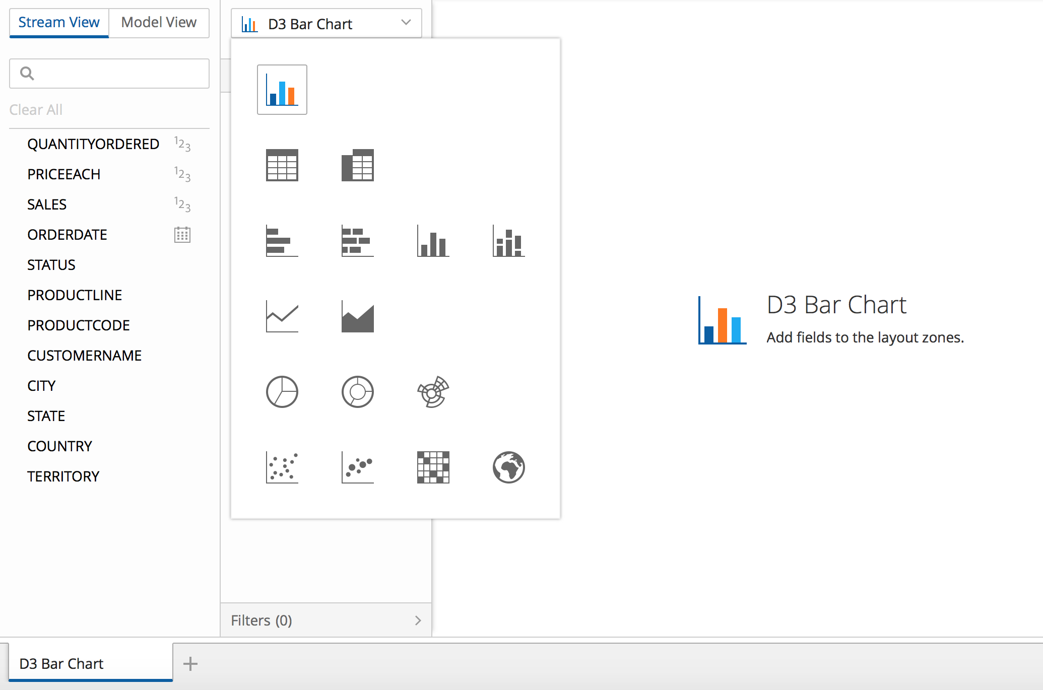 Bar/D3 in PDI - Menu and Placeholder